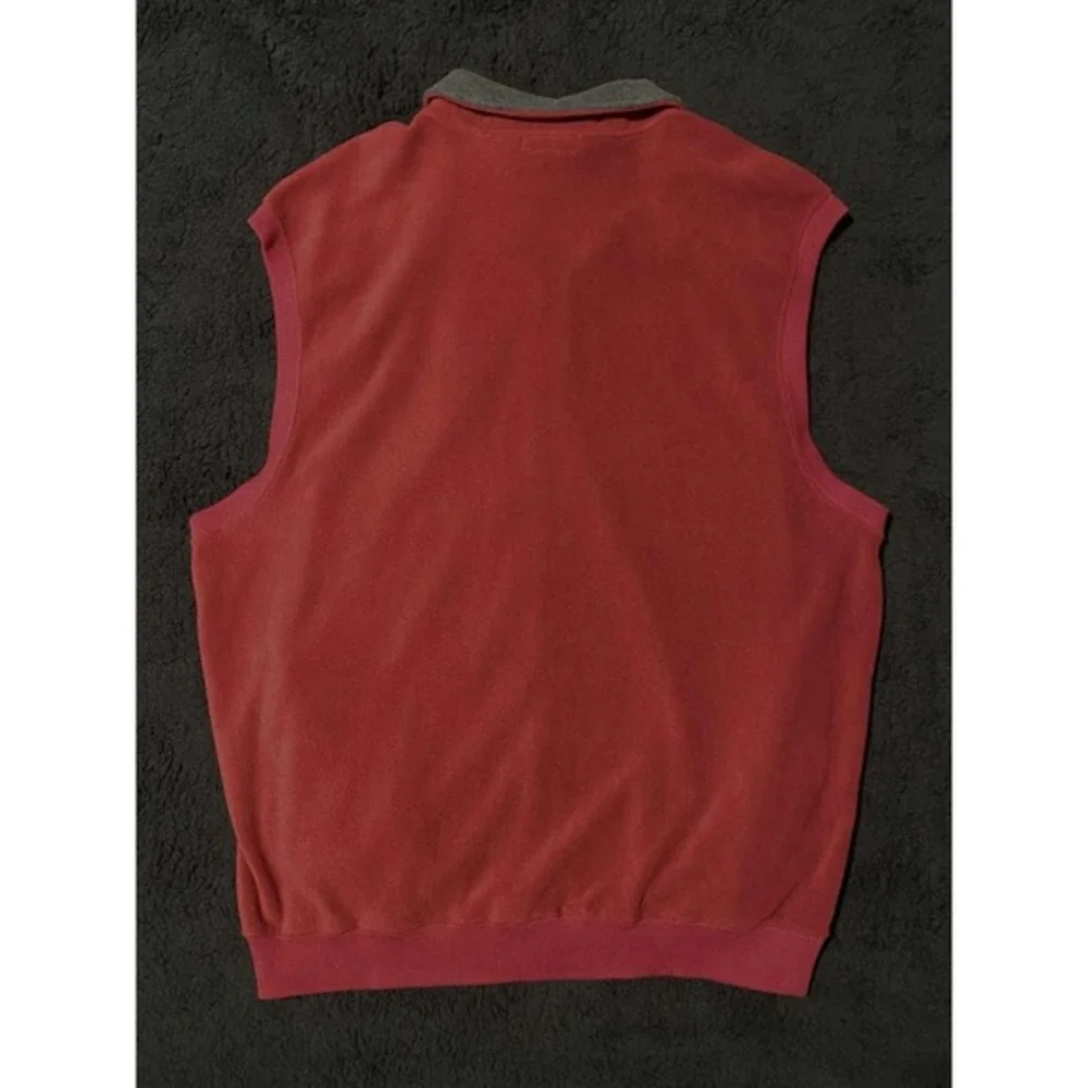 Alan‎ Flusser Golf XXL Vest Full Zip Sleeveless Sweater Menswear Maroon NWT